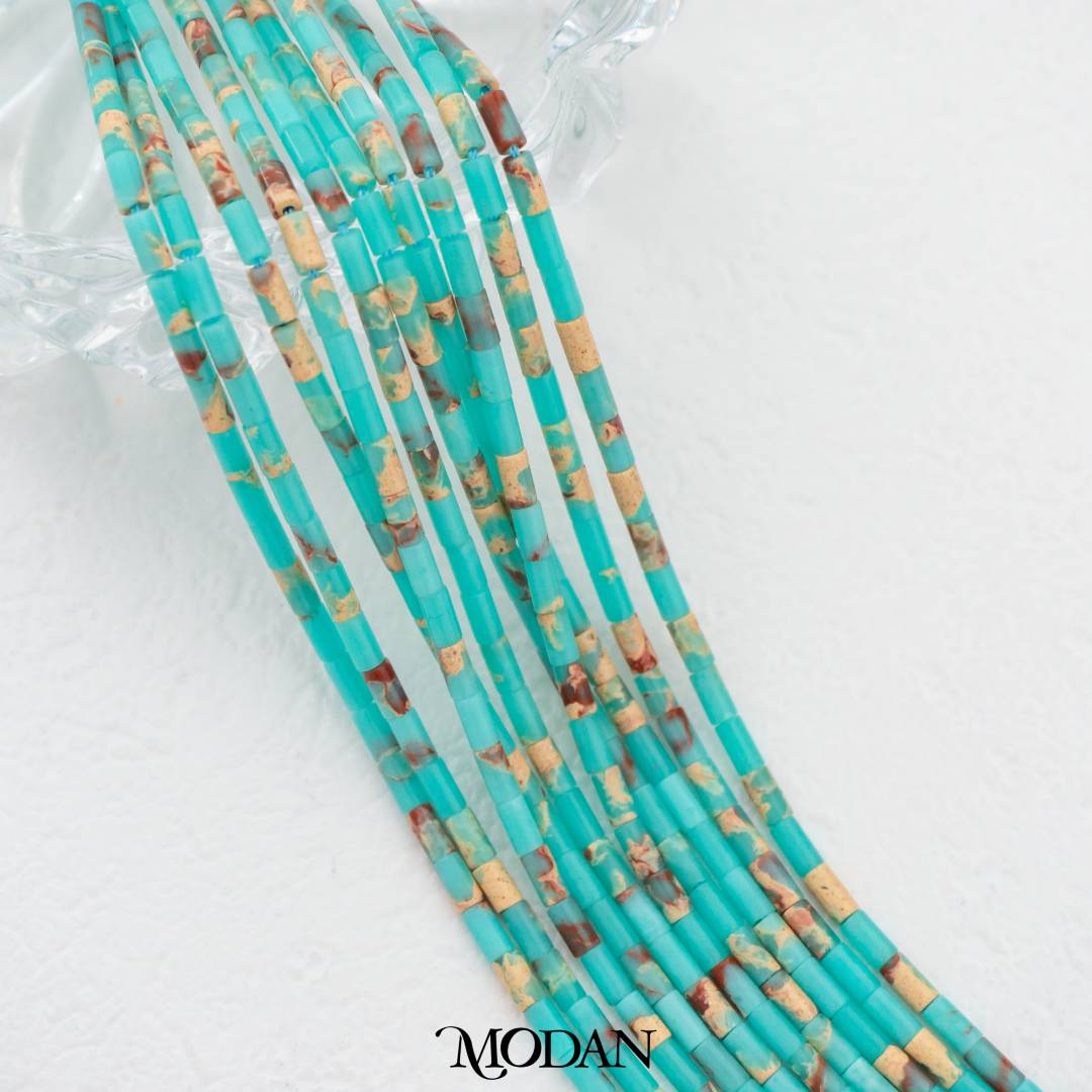 Natural Gemstones 3mm Beads Flat Tube DIY Jewelry Accessories Manik Batuan Alam