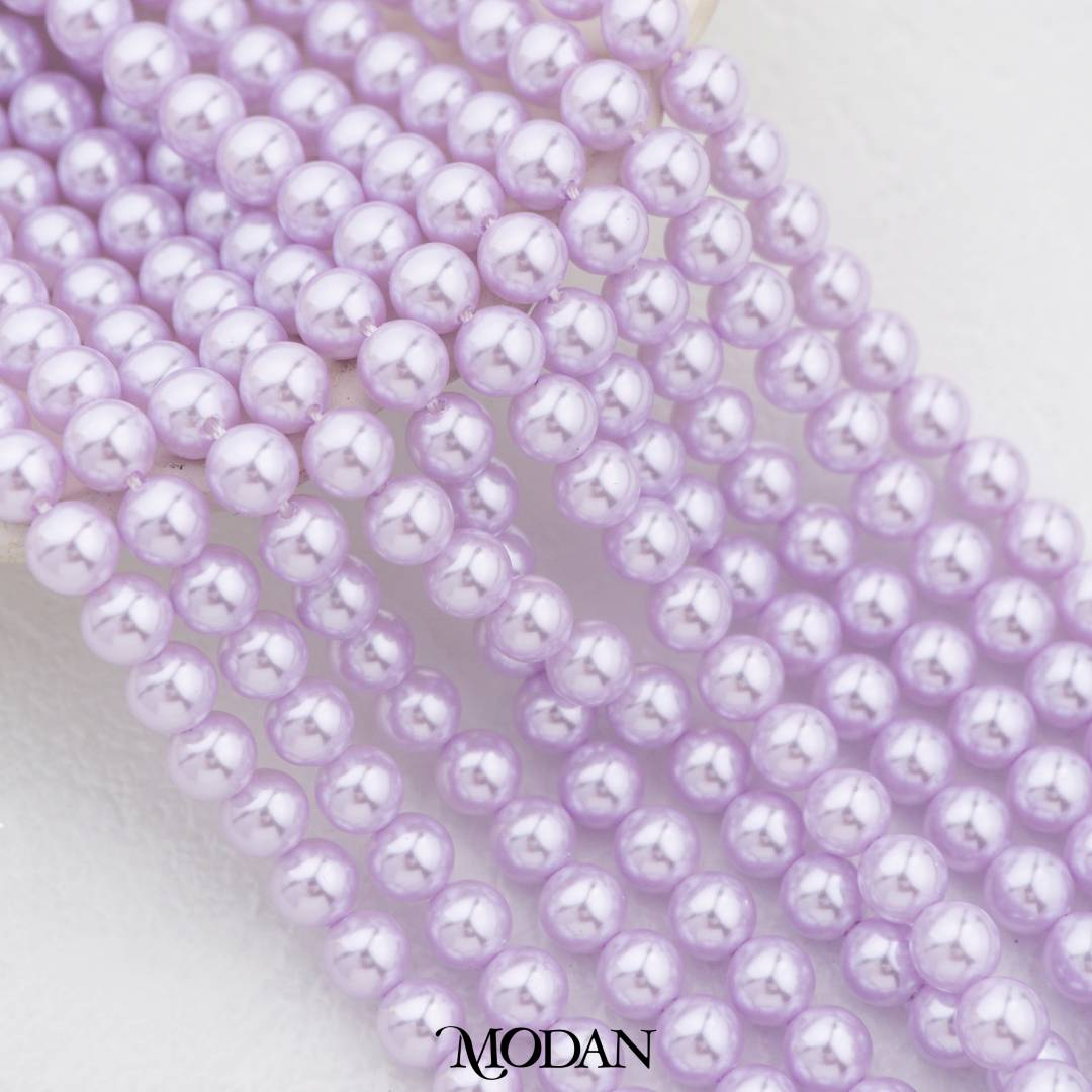 Shell Pearl 6mm Beads For DIY Jewelry Accessories Manik Mutiara White Pink Gold Purple Cream Violet Hypoallergenic