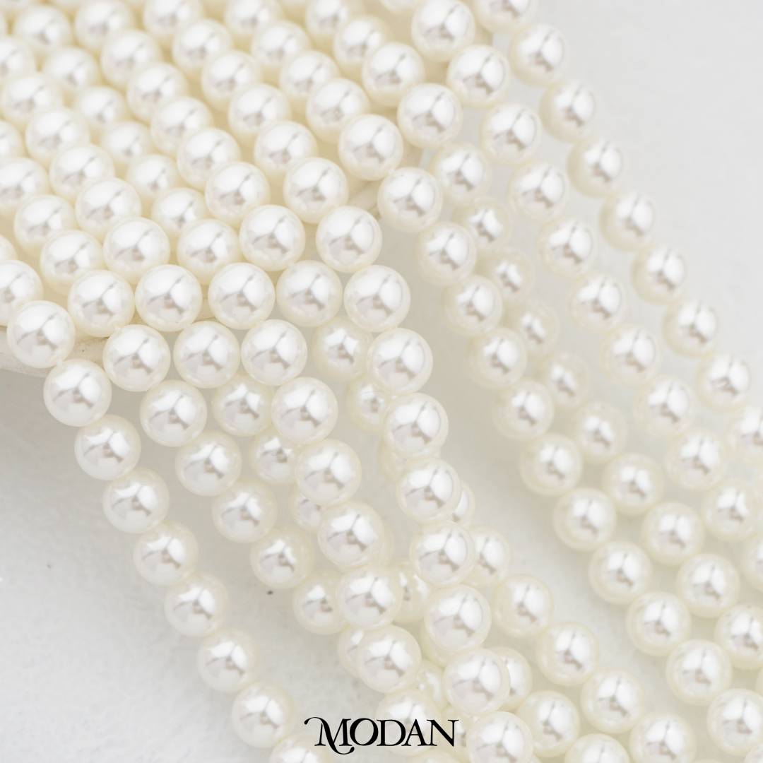 Shell Pearl 6mm Beads For DIY Jewelry Accessories Manik Mutiara White Pink Gold Purple Cream Violet Hypoallergenic