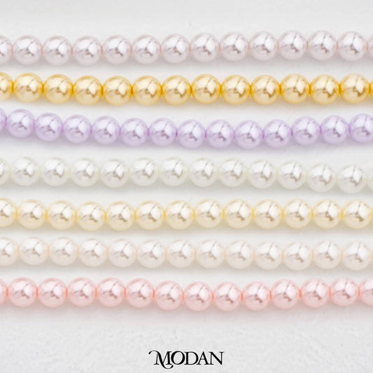 Shell Pearl 6mm Beads For DIY Jewelry Accessories Manik Mutiara White Pink Gold Purple Cream Violet Hypoallergenic