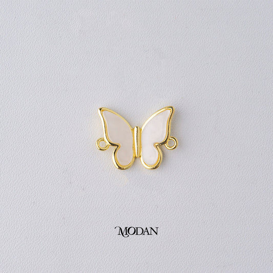 Pastel Color Mother of Pearl Butterfly Mariposa Animal DIY Connector Liontin Konektor Kupu - Kupu Hypoallergenic Gold Plated