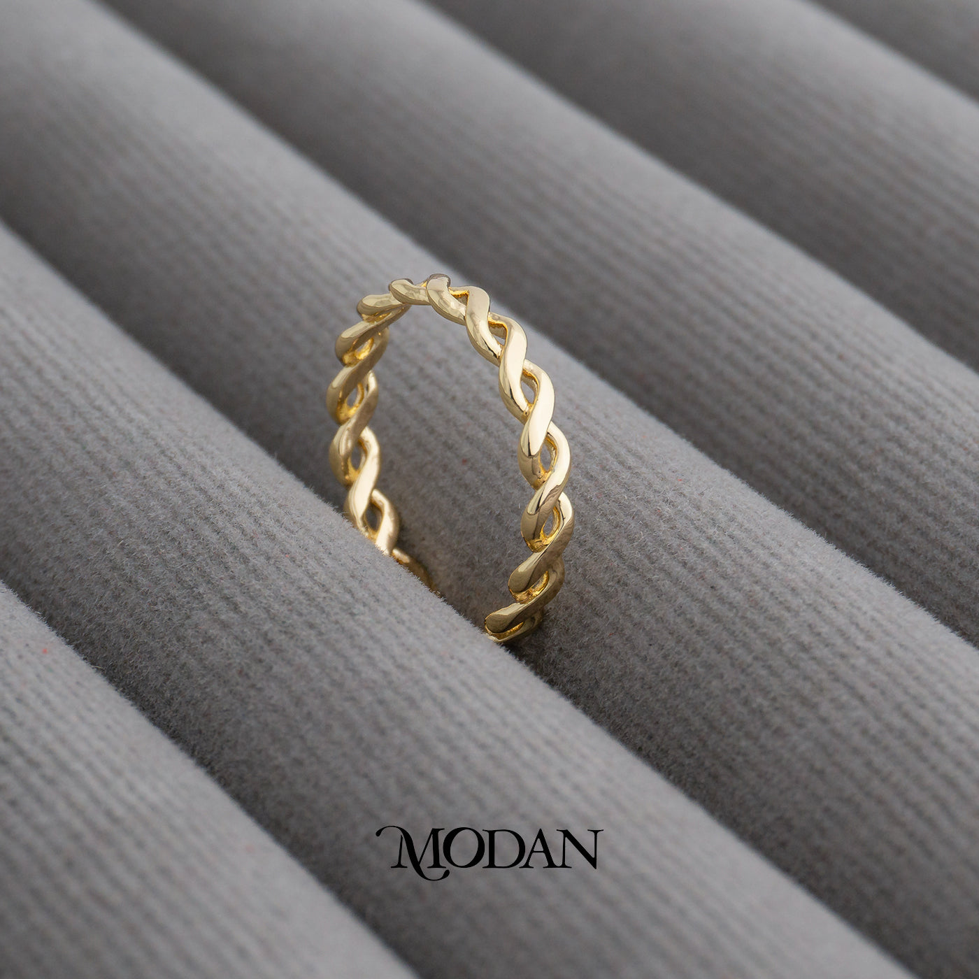 Plain Twist Adjustable Ring Cincin Spiral Adjustable Hypoallergenic Gold Plated