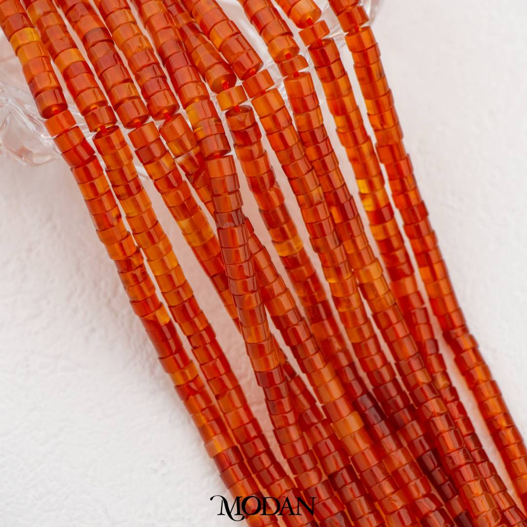 Natural Gemstones 4mm Beads Small Tube DIY Jewelry Accessories Manik Batuan Alam