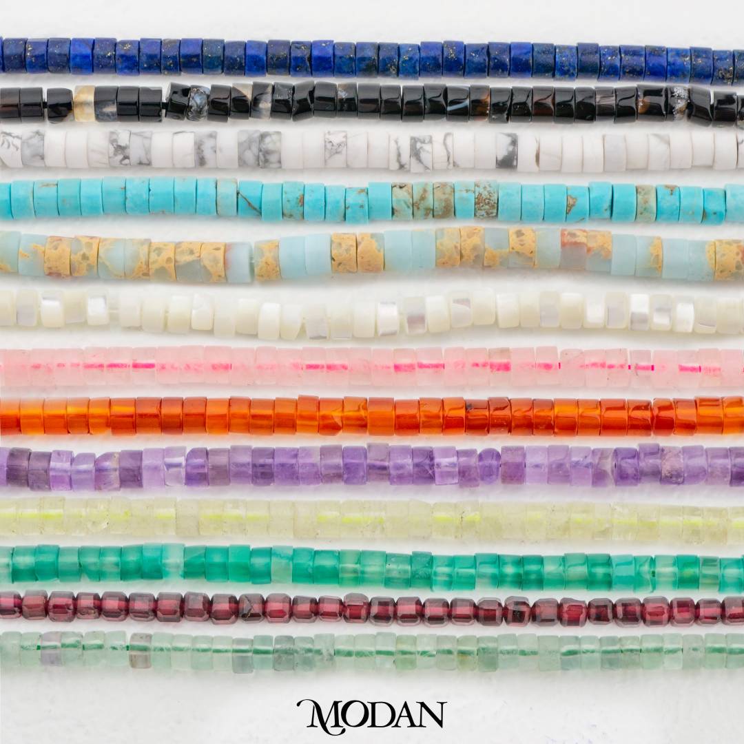 Natural Gemstones 4mm Beads Small Tube DIY Jewelry Accessories Manik Batuan Alam