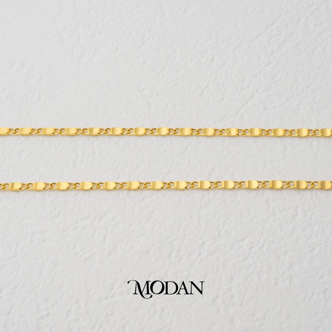 Singapore Mariner Link Chain 45cm DIY Rantai Kalung Hypoallergenic Gold Filled