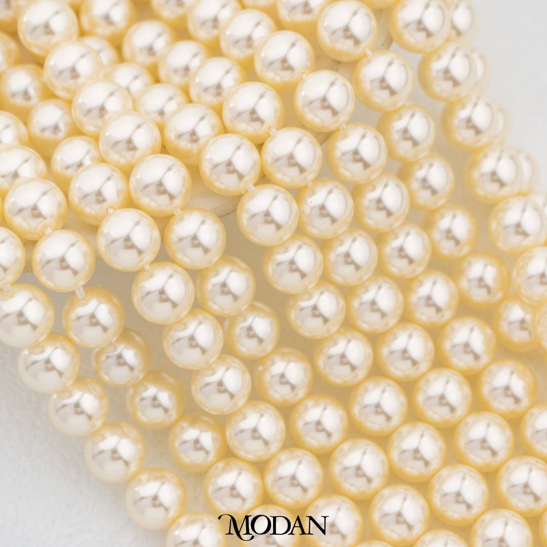 Shell Pearl 8mm Beads For DIY Jewelry Accessories Manik Mutiara White Pink Gold Purple Cream Violet Hypoallergenic