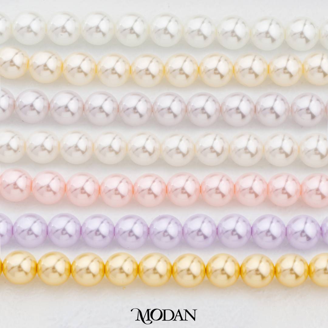 Shell Pearl 8mm Beads For DIY Jewelry Accessories Manik Mutiara White Pink Gold Purple Cream Violet Hypoallergenic