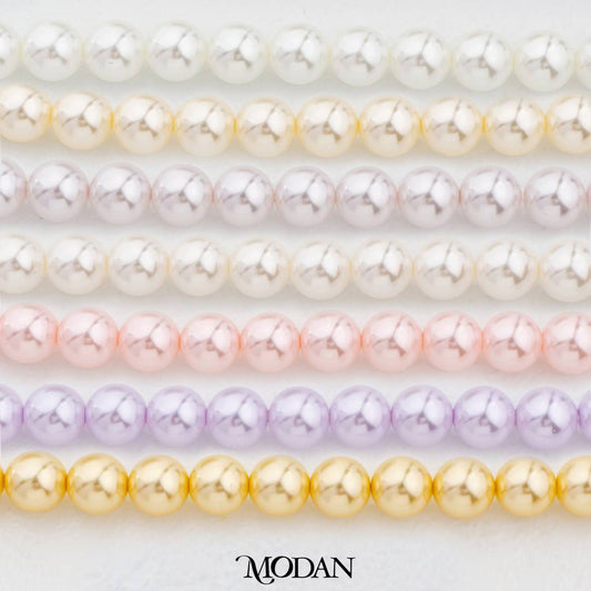 Shell Pearl 8mm Beads For DIY Jewelry Accessories Manik Mutiara White Pink Gold Purple Cream Violet Hypoallergenic