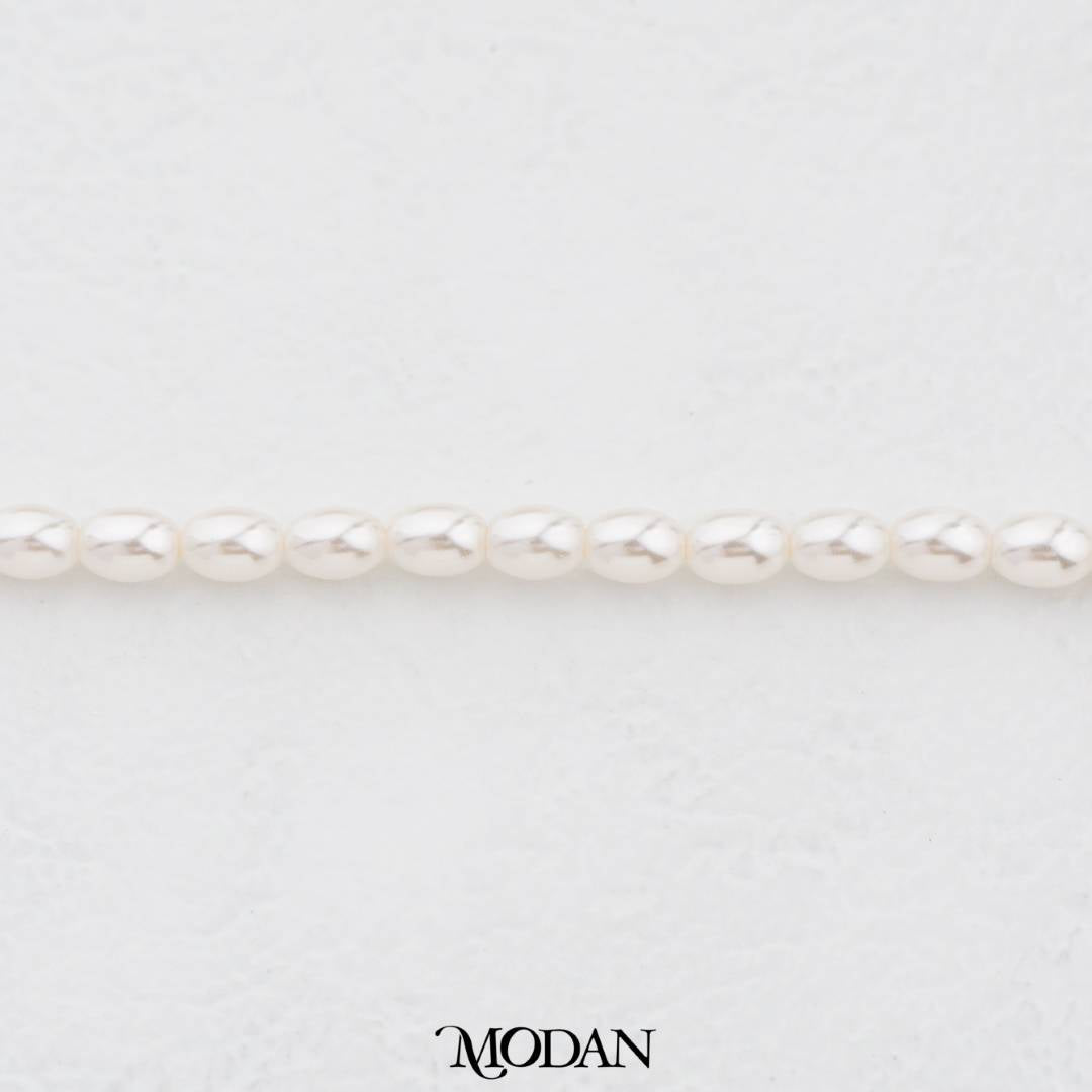 White 3.5mm Oval Pearl Beads For DIY Jewelry Accessories Manik Mutiara Hypoallergenic