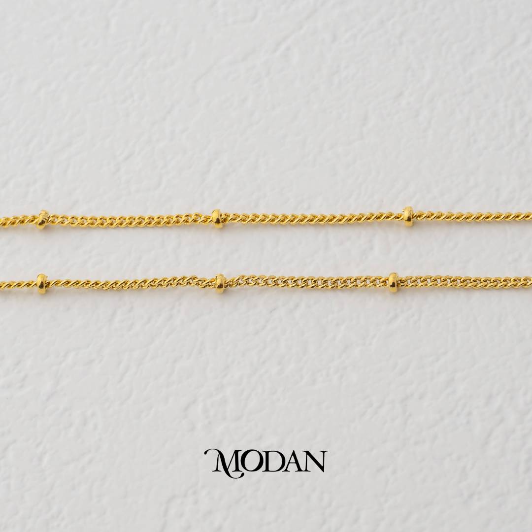 Satellite Bead Curb DIY Rantai Kalung Hypoallergenic Gold Filled