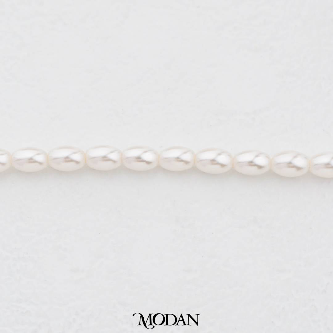 White 4mm Oval Pearl Beads For DIY Jewelry Accessories Manik Mutiara Hypoallergenic