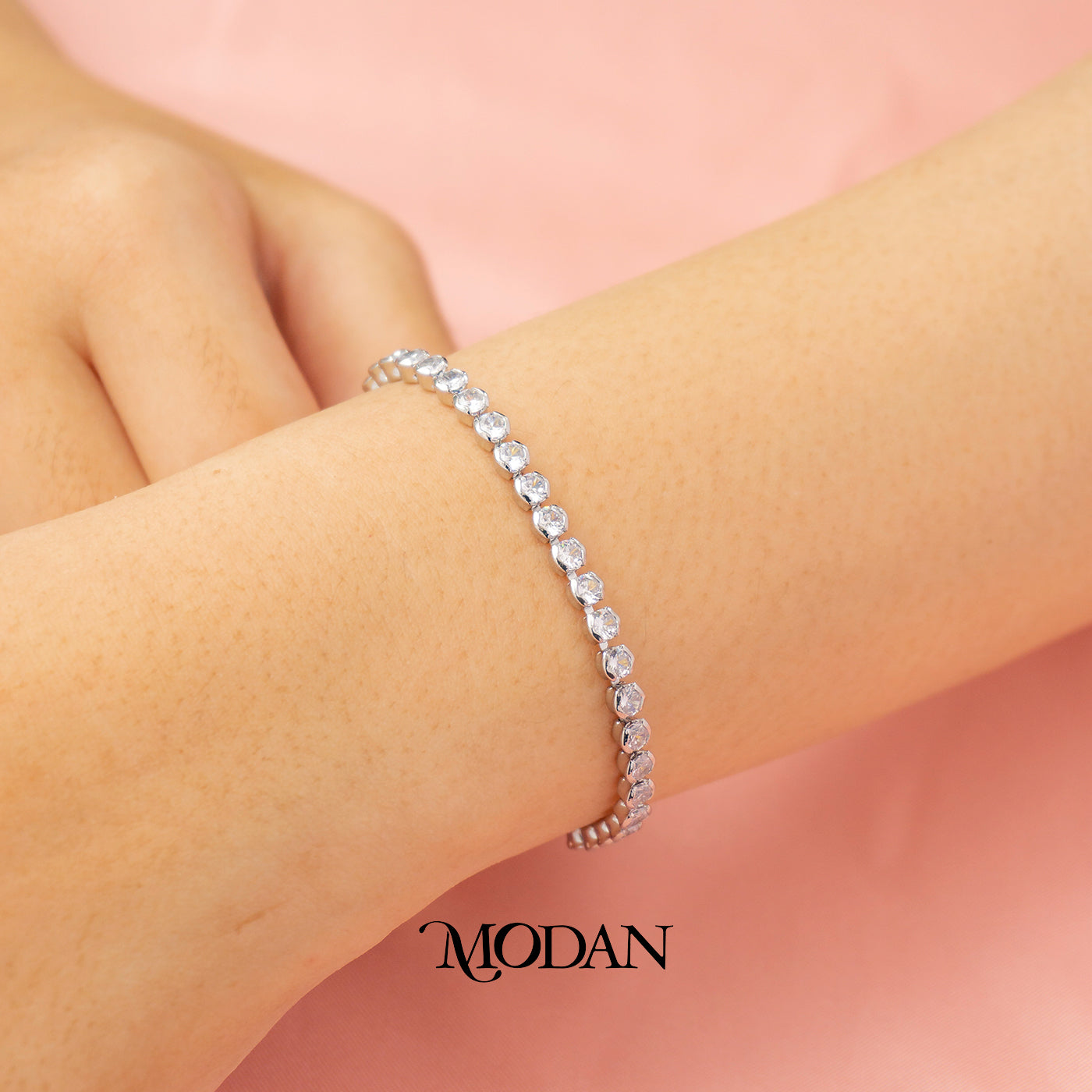 Simple Round Zirconia Tennis Adjustable Bracelet Gelang Serut Hypoallergenic Gold Filled
