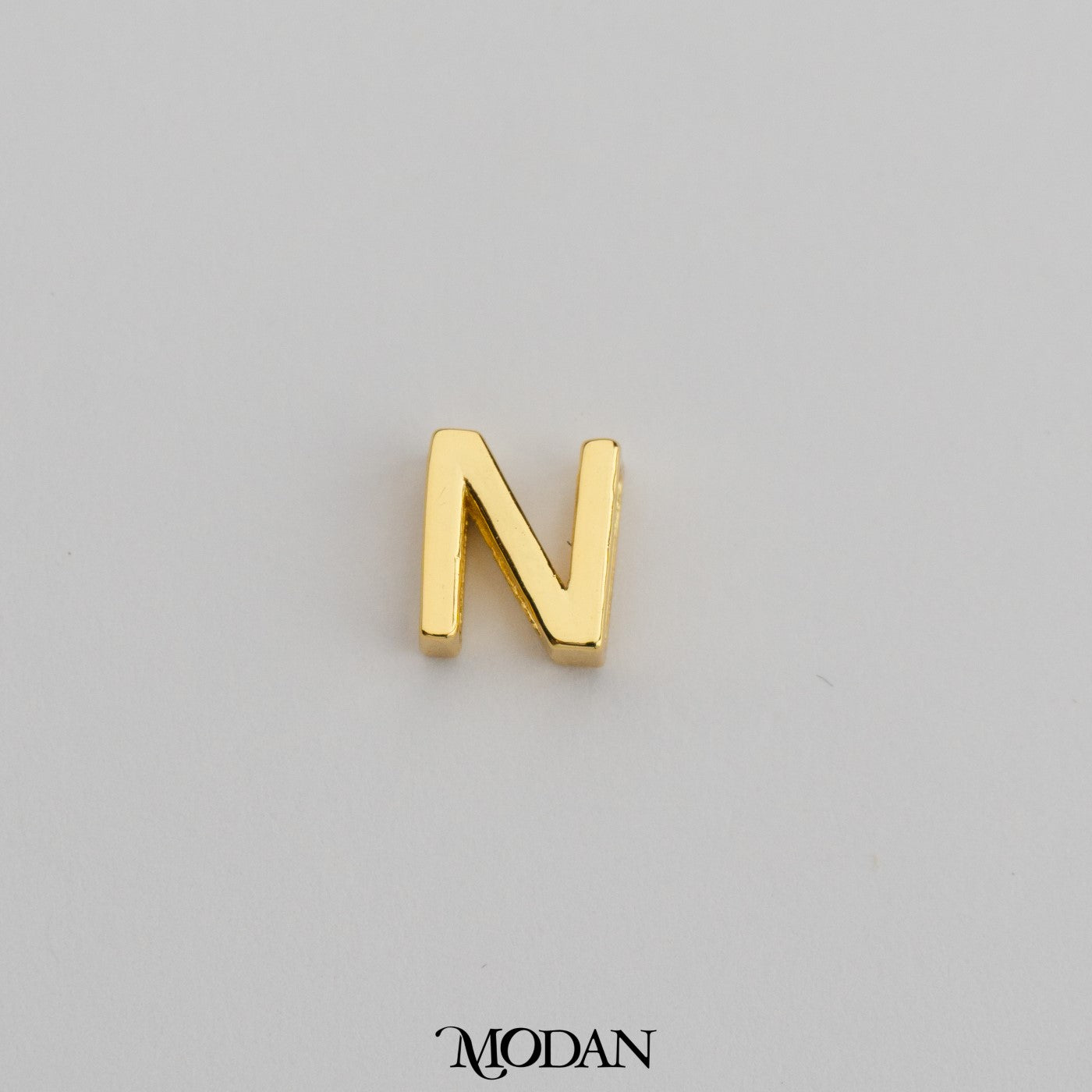 Alphabet Initial Plain A-Z DIY Beads Charm Manik Liontin Huruf Inisial Nama Hypoallergenic Gold Filled