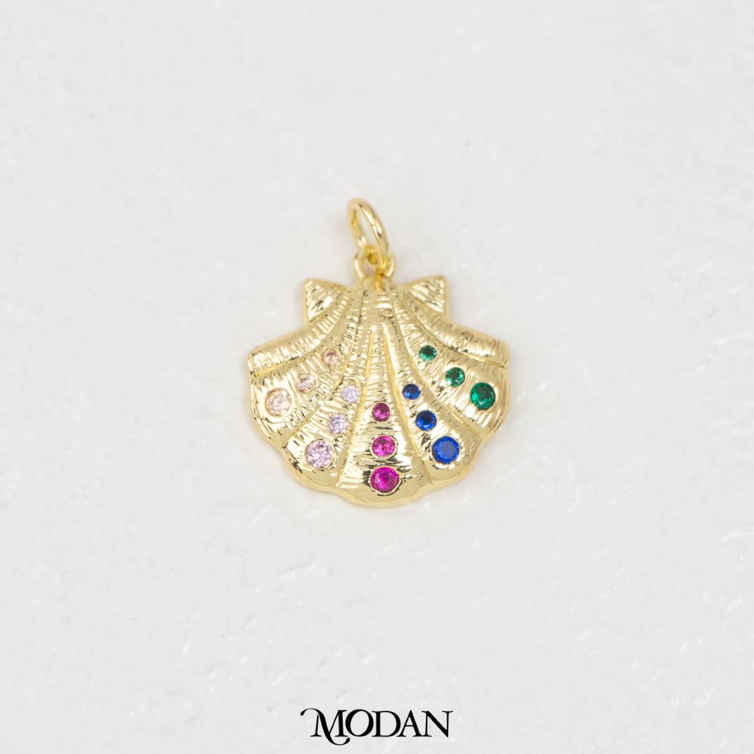 Colorful Seashell Ocean DIY Charm Liontin Kerang Laut Hypoallergenic Gold Filled