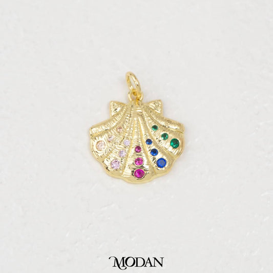 Colorful Seashell Ocean DIY Charm Liontin Kerang Laut Hypoallergenic Gold Filled