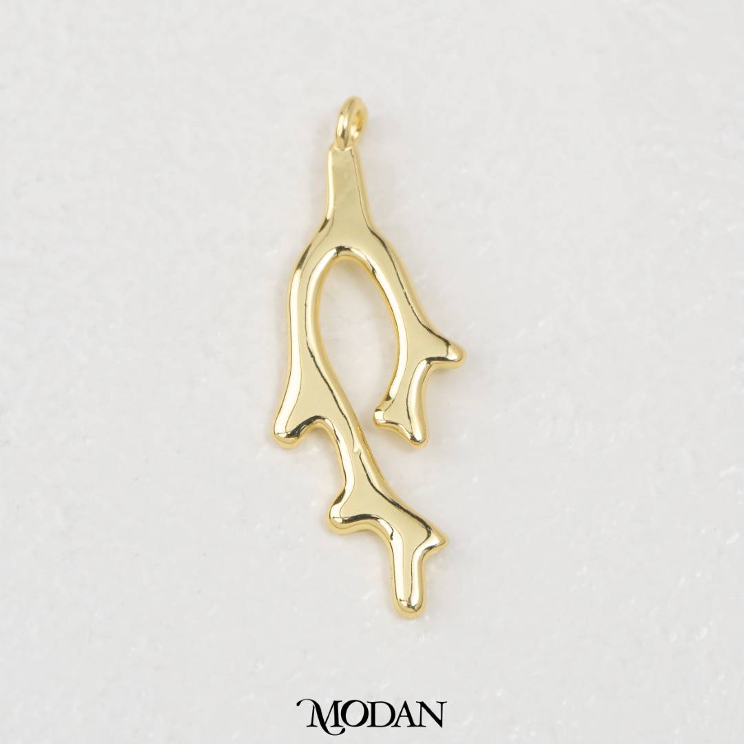 Ocean Irregular Coral Reef DIY Pendant Liontin Terumbu Karang Laut Hypoallergenic Gold Filled