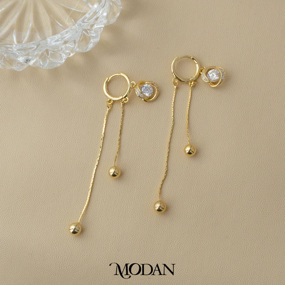 Christmas Holiday Dangle Hoops Earrings Anting Juntai Hypoallergenic Gold Plated