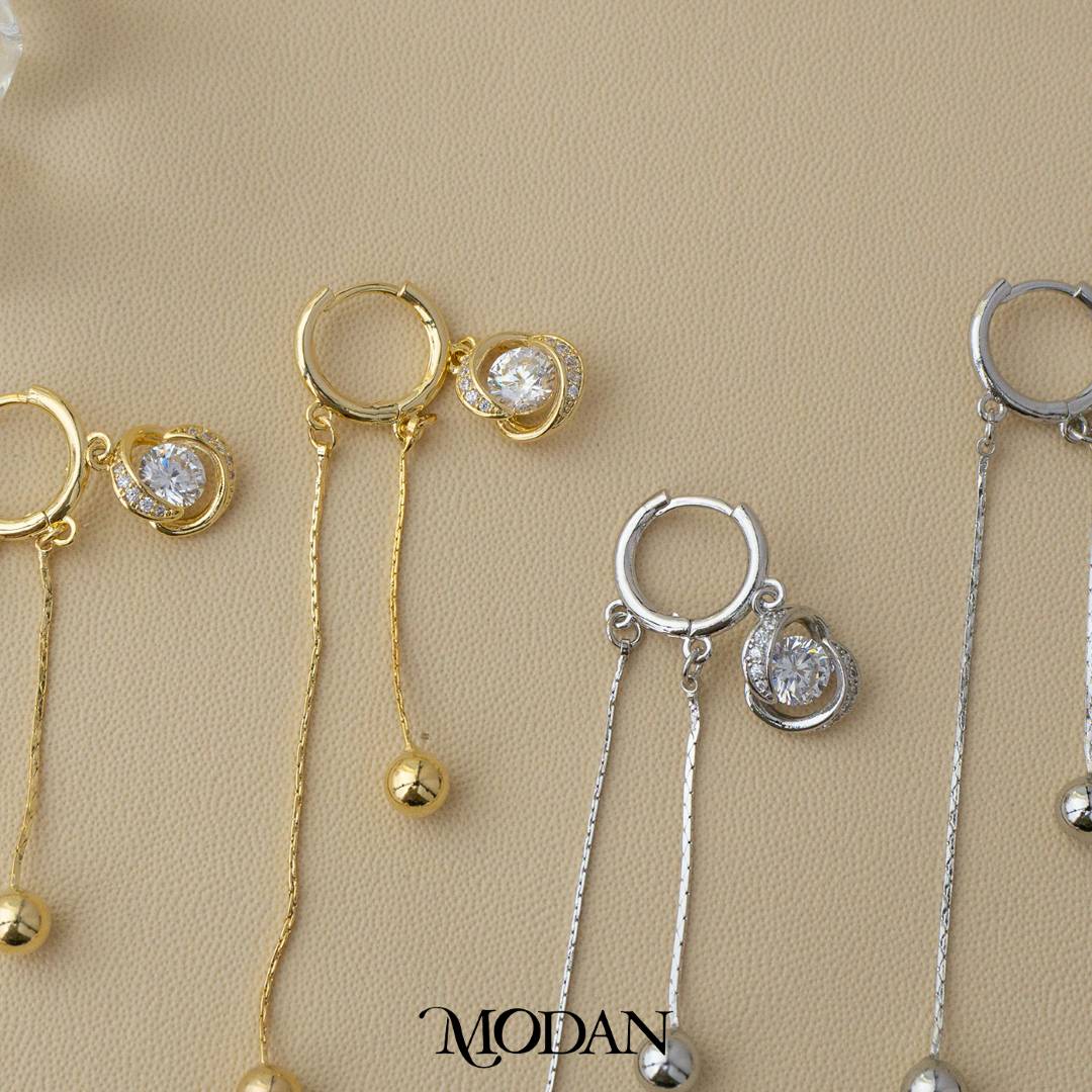 Christmas Holiday Dangle Hoops Earrings Anting Juntai Hypoallergenic Gold Plated