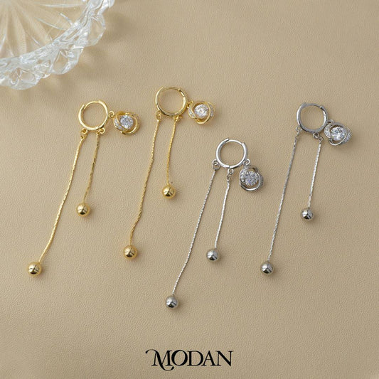 Christmas Holiday Dangle Hoops Earrings Anting Juntai Hypoallergenic Gold Plated