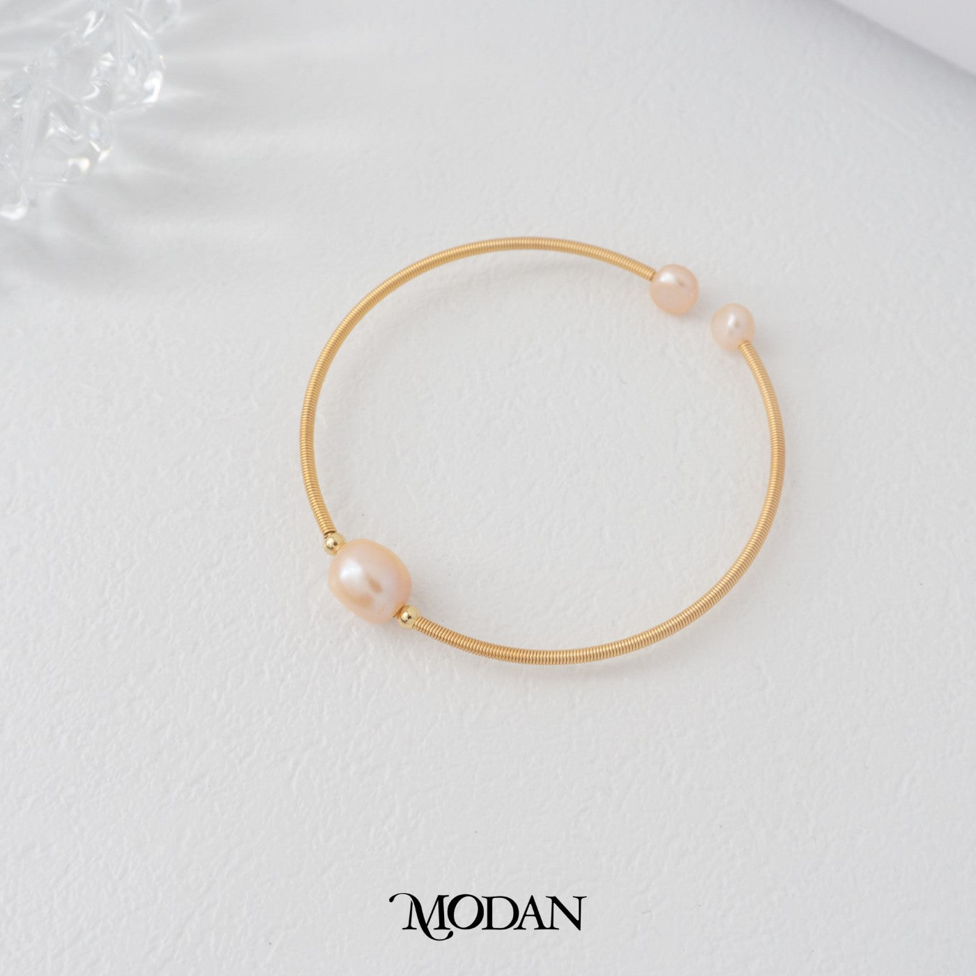 (6cm) Elegant Bridesmaid Wedding Freshwater Pearl Layer Cuff Bracelet Gelang Mutiara Hypoallergenic Gold Filled