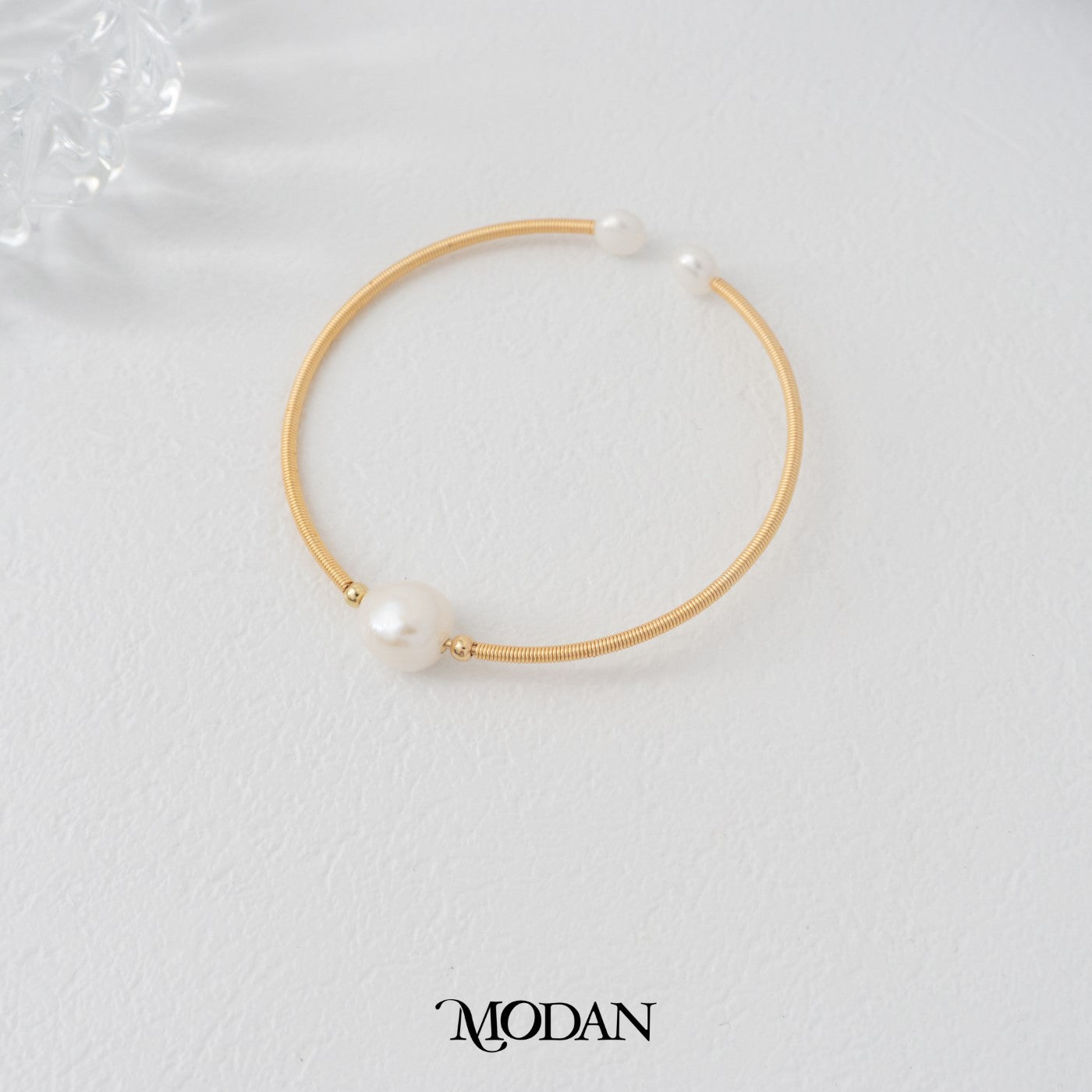 (6cm) Elegant Bridesmaid Wedding Freshwater Pearl Layer Cuff Bracelet Gelang Mutiara Hypoallergenic Gold Filled