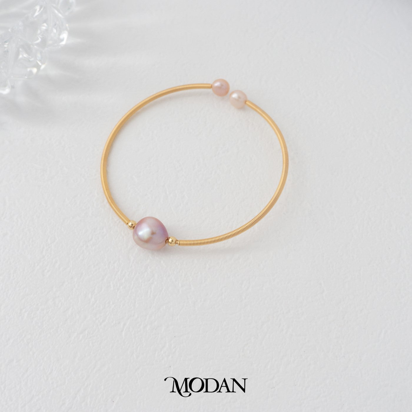 (6cm) Elegant Bridesmaid Wedding Freshwater Pearl Layer Cuff Bracelet Gelang Mutiara Hypoallergenic Gold Filled