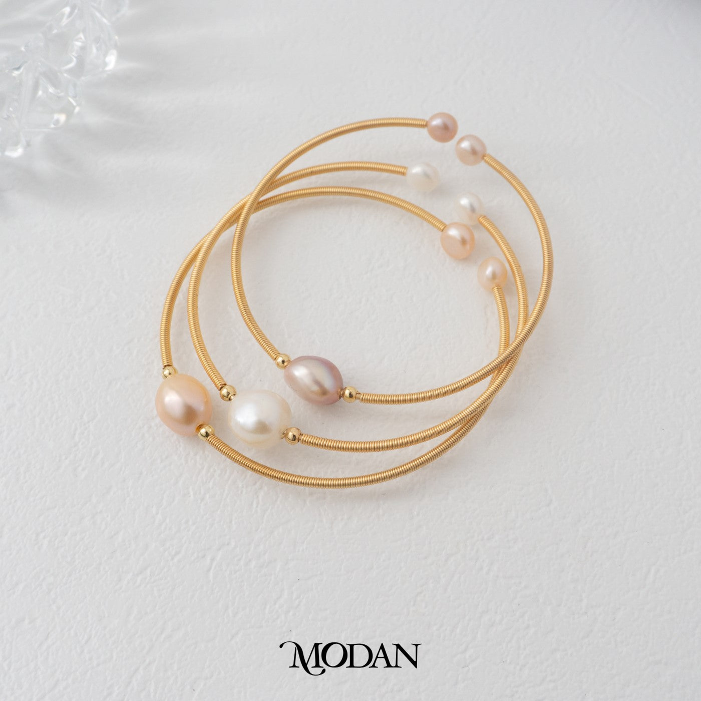 (6cm) Elegant Bridesmaid Wedding Freshwater Pearl Layer Cuff Bracelet Gelang Mutiara Hypoallergenic Gold Filled