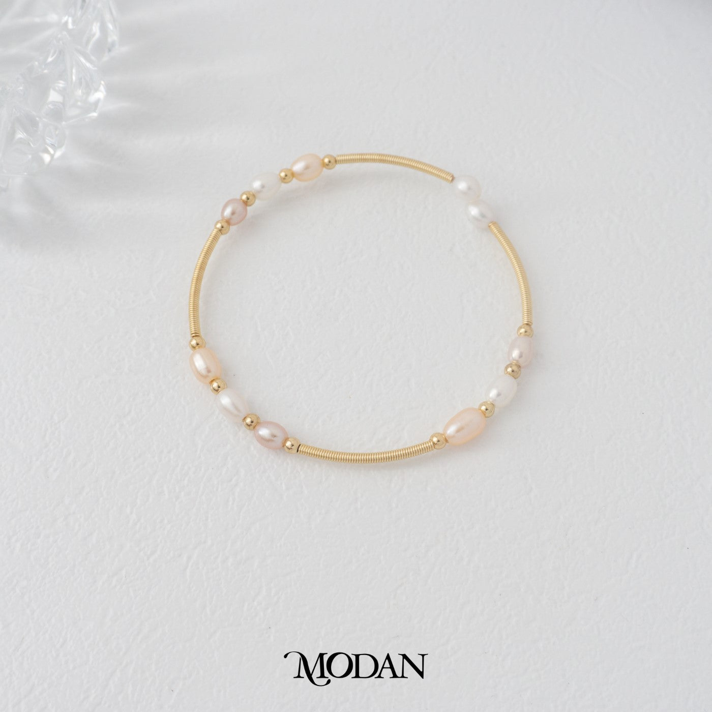 Elegant White Pink Wedding Freshwater Pearl Layer Cuff Bracelet Gelang Mutiara Hypoallergenic Gold Filled