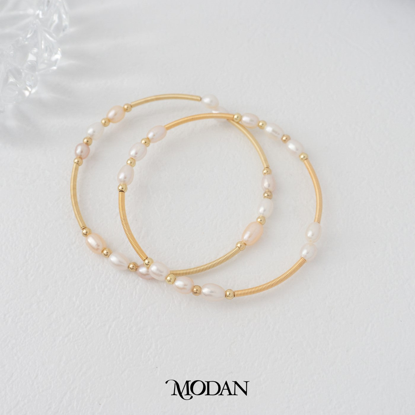 Elegant White Pink Wedding Freshwater Pearl Layer Cuff Bracelet Gelang Mutiara Hypoallergenic Gold Filled