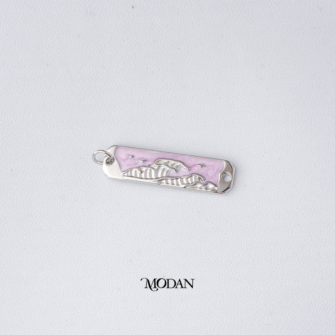 Pink White Mother of Pearl Tag Bar Ocean DIY Connector Liontin Konektor Lautan Hypoallergenic Gold Filled