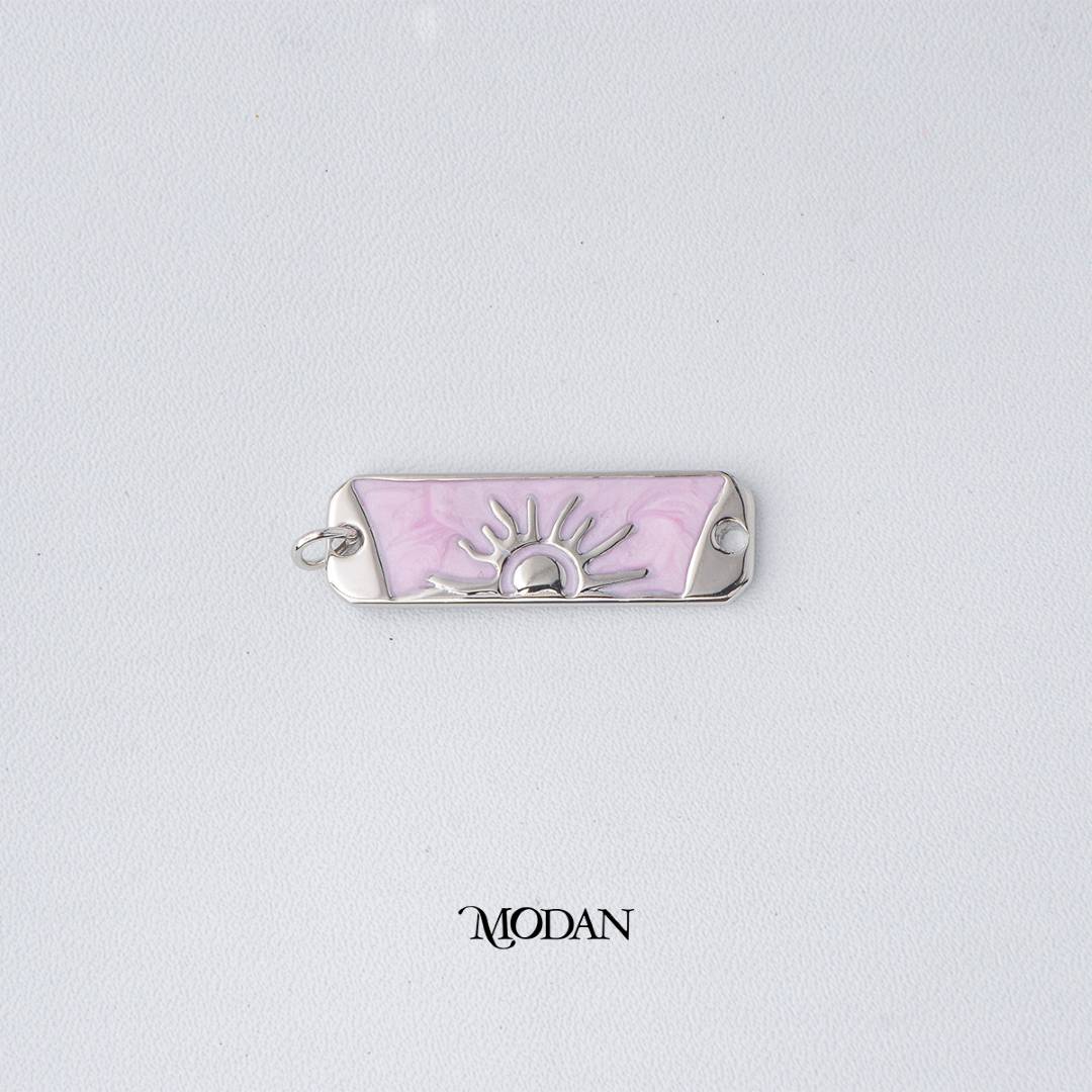 Pink White Mother of Pearl Tag Bar Celestial Sun DIY Connector Liontin Konektor Matahari Hypoallergenic Gold Filled