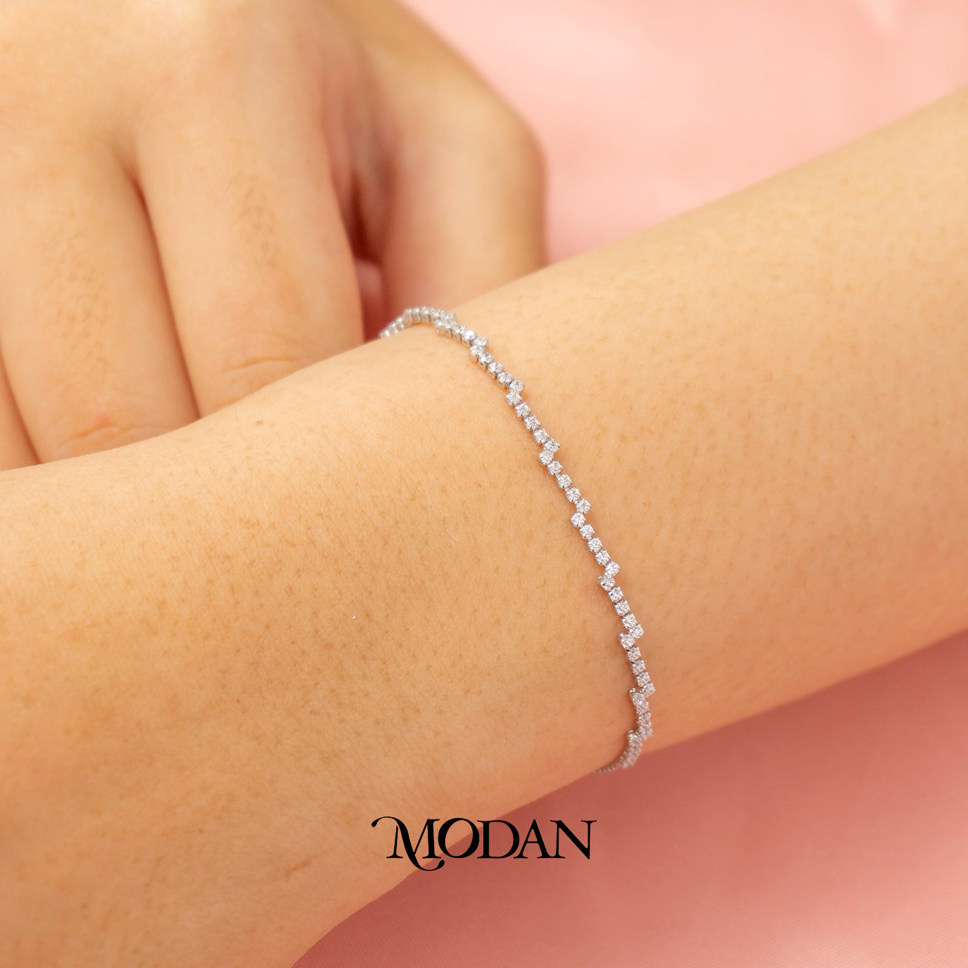 Sparkling Zirconia Minimalist Dainty Adjustable Bracelet Gelang Serut Hypoallergenic Gold Plated