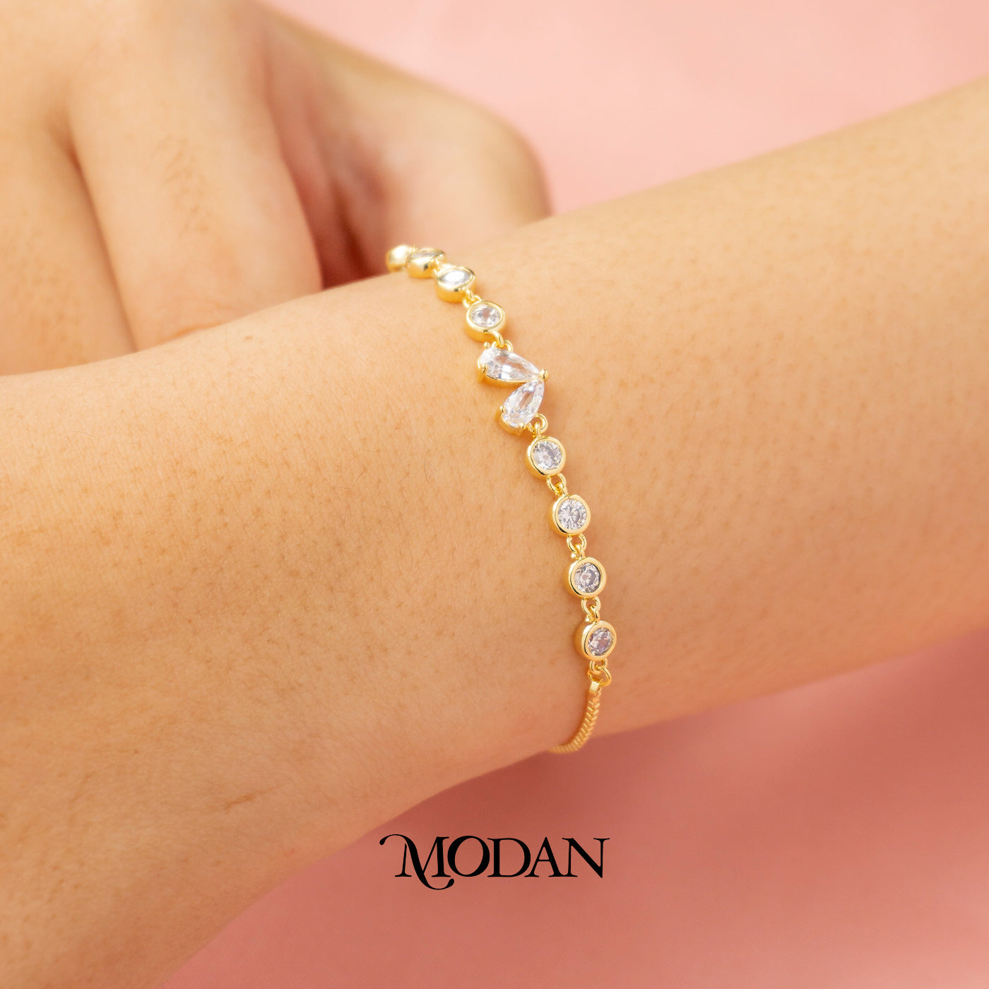Minimalist Love Heart Shaped Dainty Adjustable Bracelet Gelang Serut Hypoallergenic Gold Plated