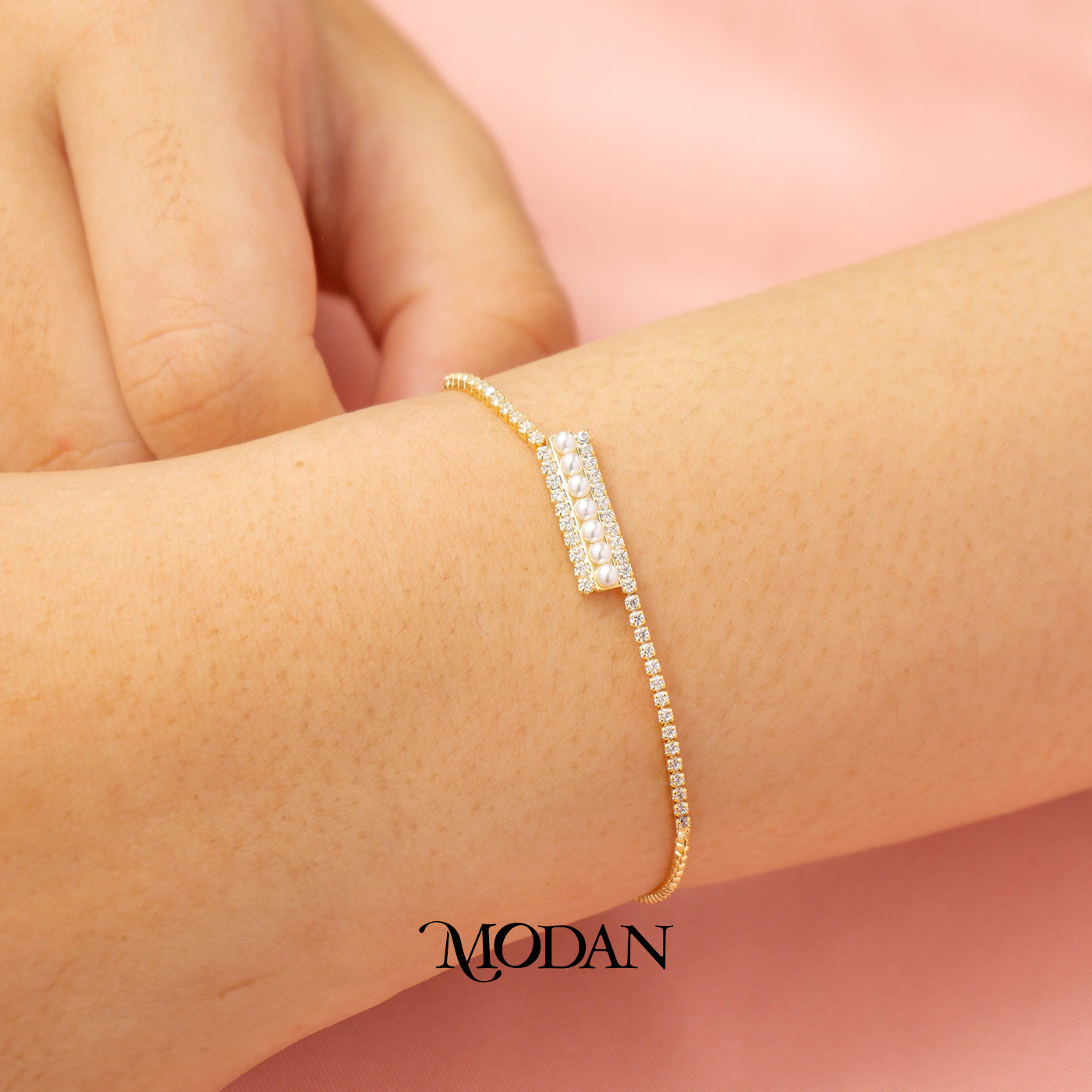 Korean Style Mini Cluster Pearl Adjustable Bracelet Gelang Serut Hypoallergenic Gold Plated