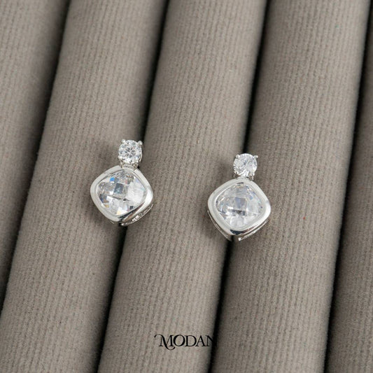 Bridal Party Rhombus Stud Earrings Anting Tusuk Belah Ketupat Pesta Pernikahan Hypoallergenic Gold Plated