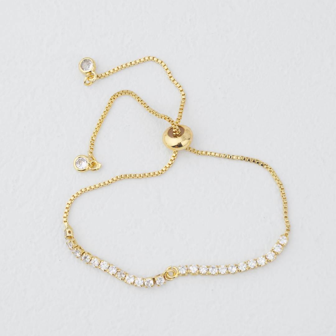 Unfinished Tennis Adjustable Bracelet DIY Gelang Adjustable Hypoallergenic Gold Filled