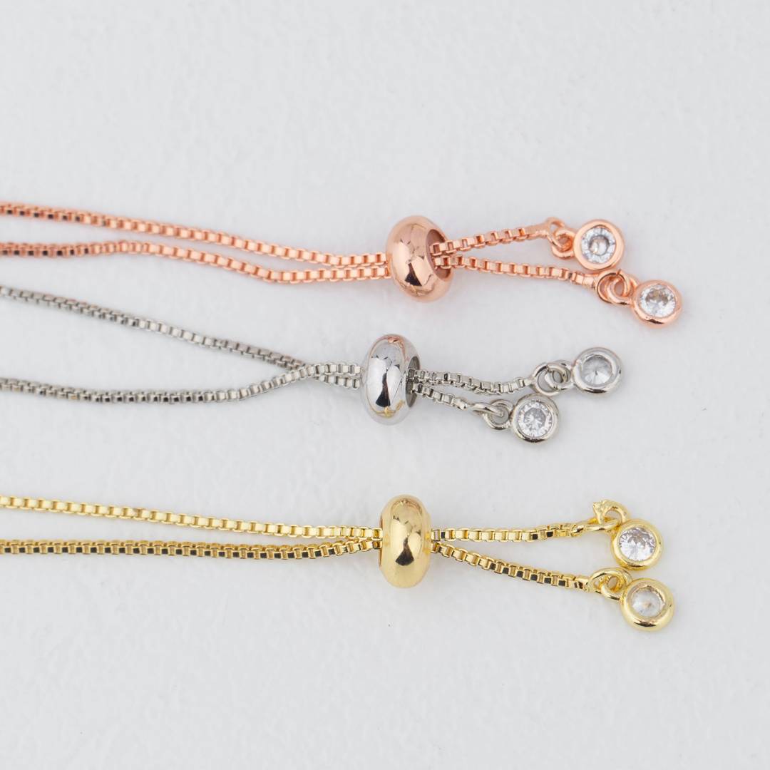 Unfinished Tennis Adjustable Bracelet DIY Gelang Adjustable Hypoallergenic Gold Filled