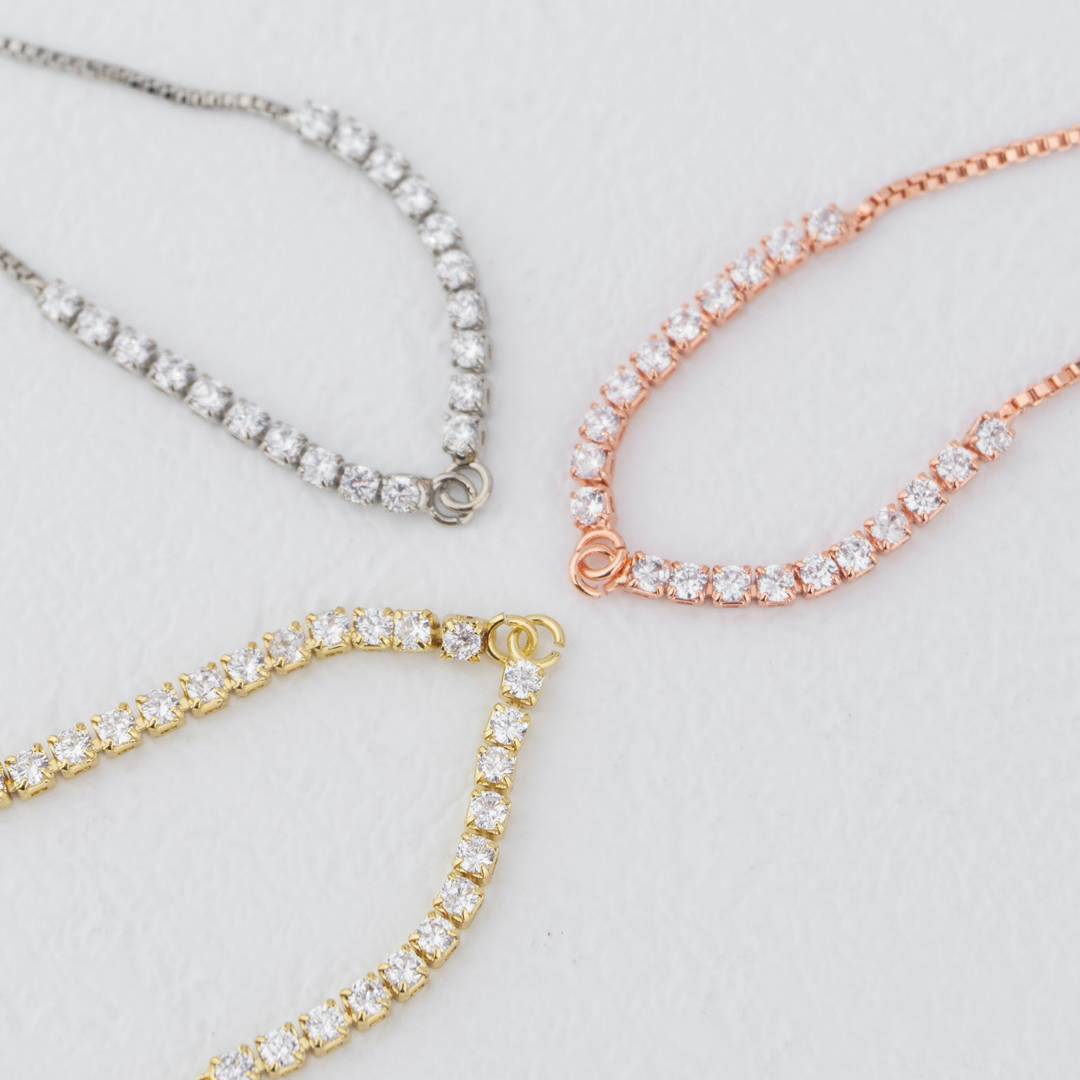 Unfinished Tennis Adjustable Bracelet DIY Gelang Adjustable Hypoallergenic Gold Filled