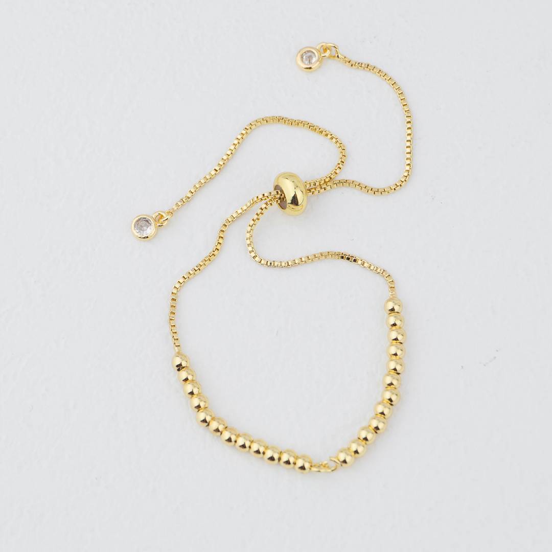 Unfinished Beads Adjustable Bracelet DIY Gelang Adjustable Biji Lada Hypoallergenic Gold Filled