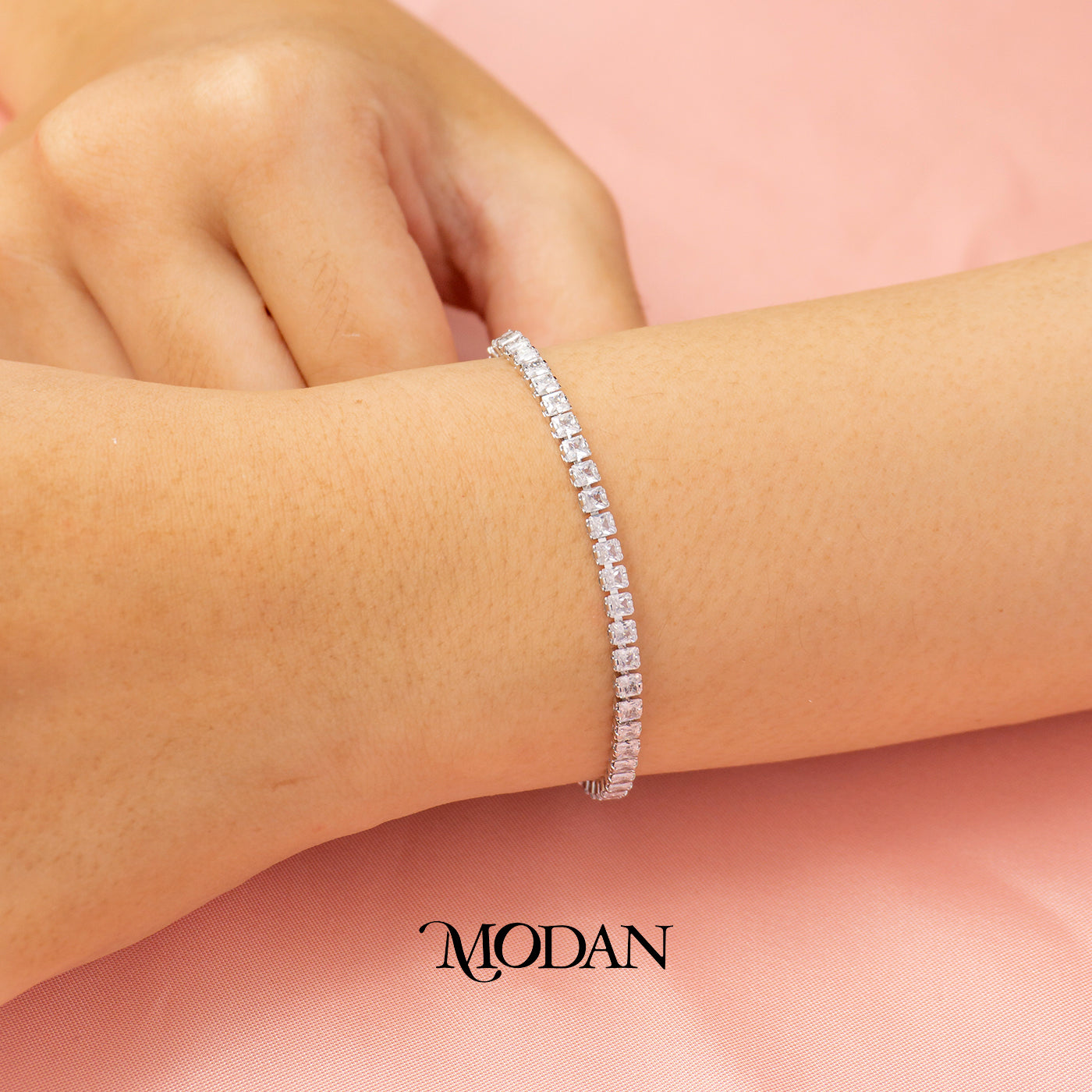 (16.5cm)(3mm) Colorful Cocktail Party Tennis Bracelet Gelang Pesta Hypoallergenic Gold Filled