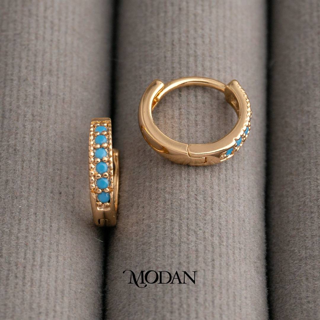 10mm Colorful Mini Hoops Huggies Hoop Earrings Anting Simple Warna Warni Hypoallergenic Gold Filled