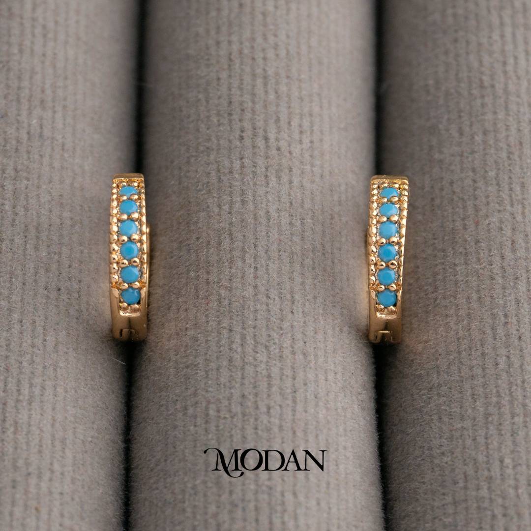 10mm Colorful Mini Hoops Huggies Hoop Earrings Anting Simple Warna Warni Hypoallergenic Gold Filled