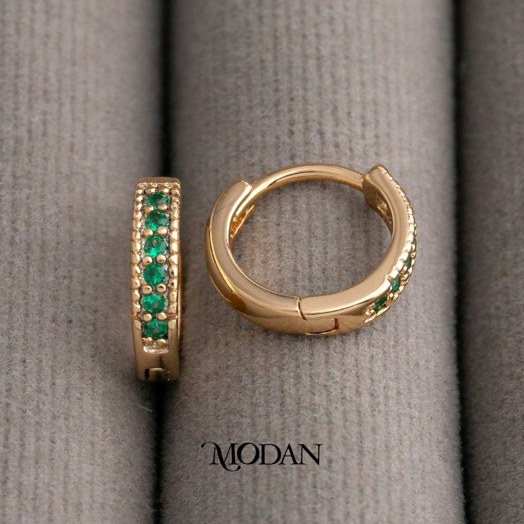 10mm Colorful Mini Hoops Huggies Hoop Earrings Anting Simple Warna Warni Hypoallergenic Gold Filled