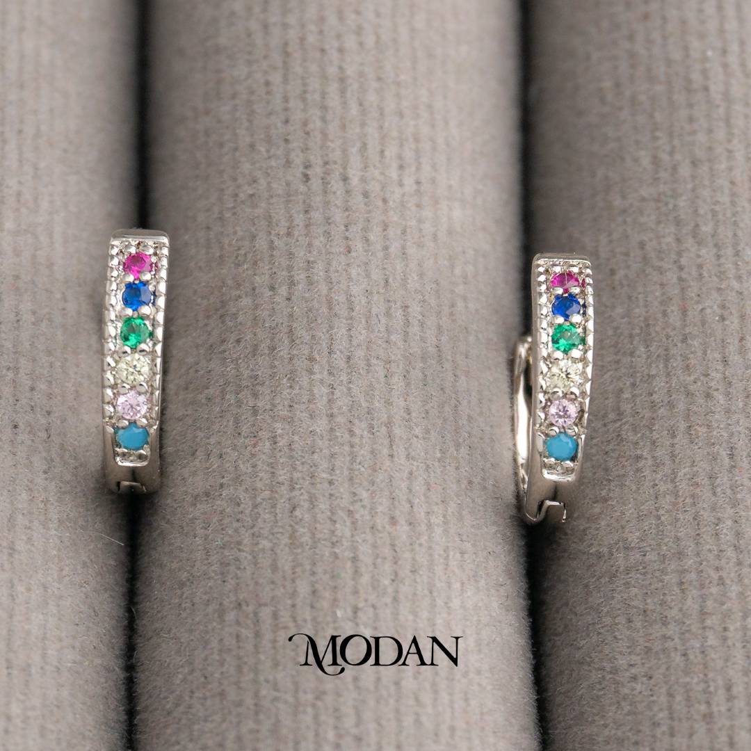 10mm Colorful Mini Hoops Huggies Hoop Earrings Anting Simple Warna Warni Hypoallergenic Gold Filled