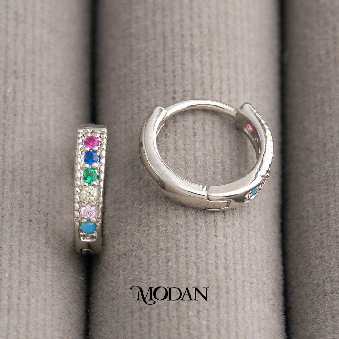 10mm Colorful Mini Hoops Huggies Hoop Earrings Anting Simple Warna Warni Hypoallergenic Gold Filled