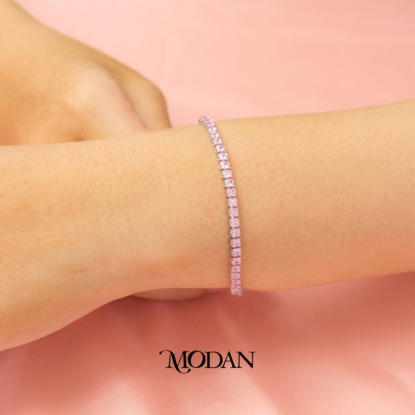 (16.5cm)(3mm) Colorful Cocktail Party Tennis Bracelet Gelang Pesta Hypoallergenic Gold Filled