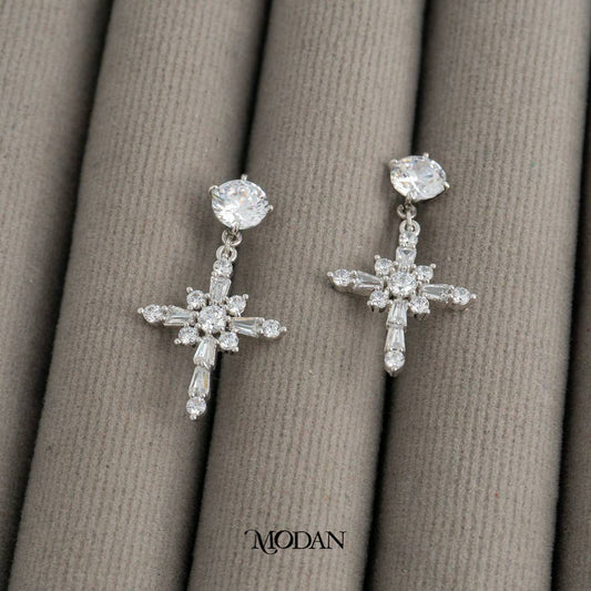 Religious Cross Shaped Stud Earrings Anting Salib Wanita Kecil Hypoallergenic Gold Plated