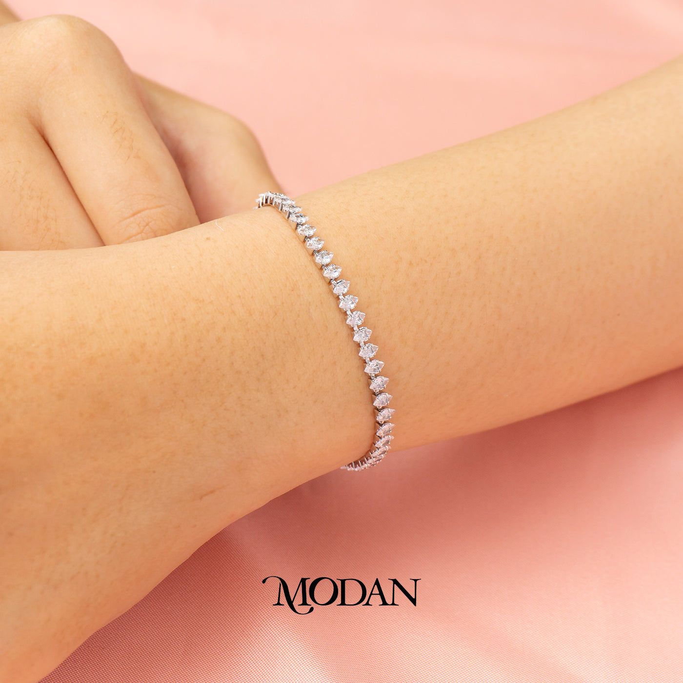 (16.5cm)(5mm) Colorful Marquise Party Tennis Bracelet Gelang Pesta Hypoallergenic Gold Filled