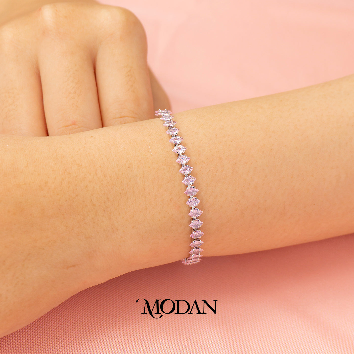 (16.5cm)(5mm) Colorful Marquise Party Tennis Bracelet Gelang Pesta Hypoallergenic Gold Filled