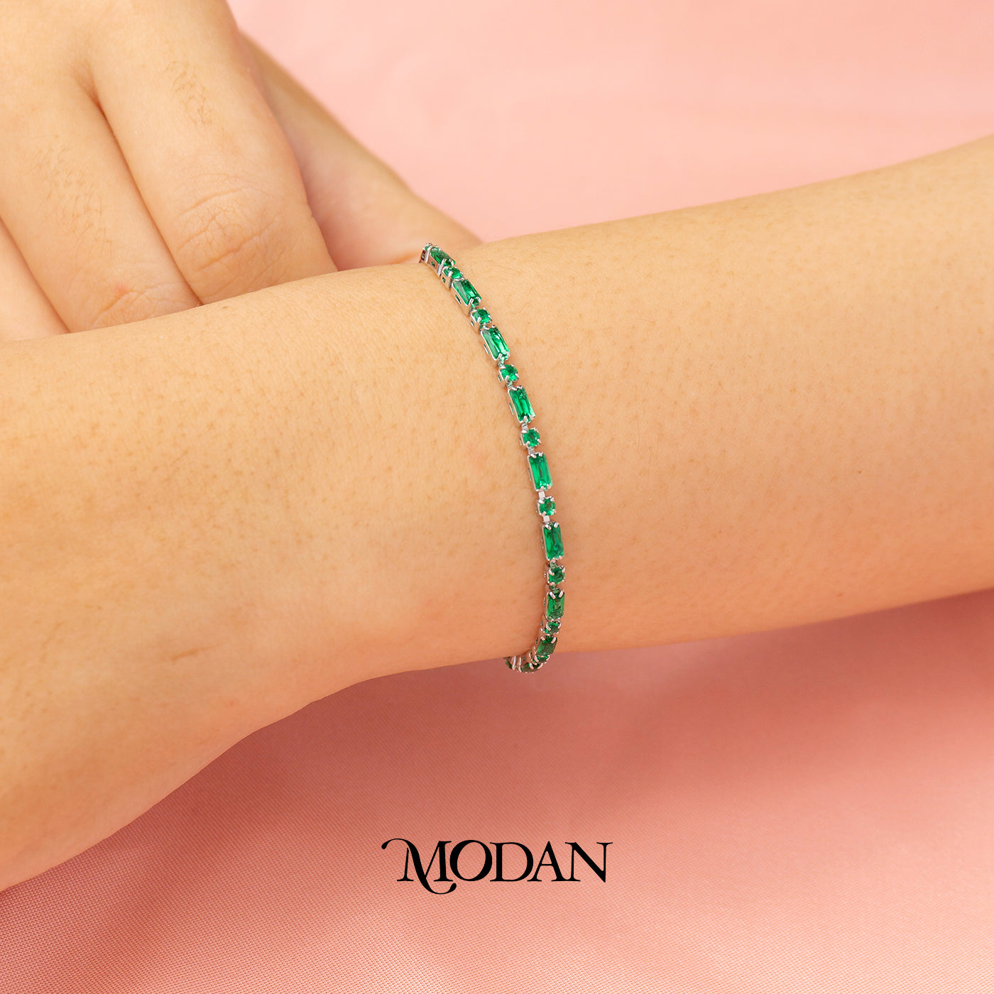(2.5mm) Simple Round Baguette Zirconia Tennis Adjustable Bracelet Gelang Serut Hypoallergenic Gold Filled